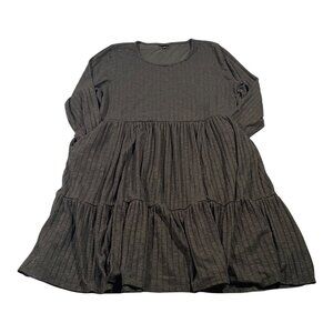 Torrid Dress Womens 2 Seaweed Green Knit Tiered Midi Modest Cottagecore Grandma